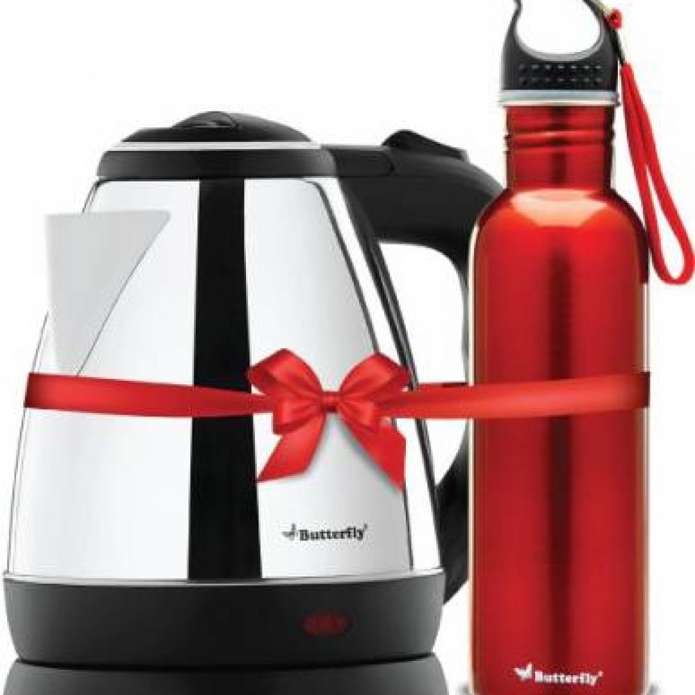 Butterfly Rapid Kettle 1.5 Litre + Eco 750 Ml Water Bottle