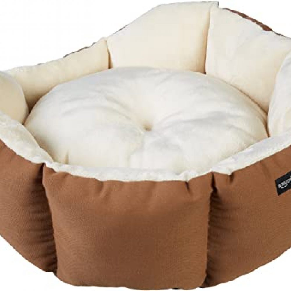 AmazonBasics Octagon Pet Bed – 20 Inch, Brown