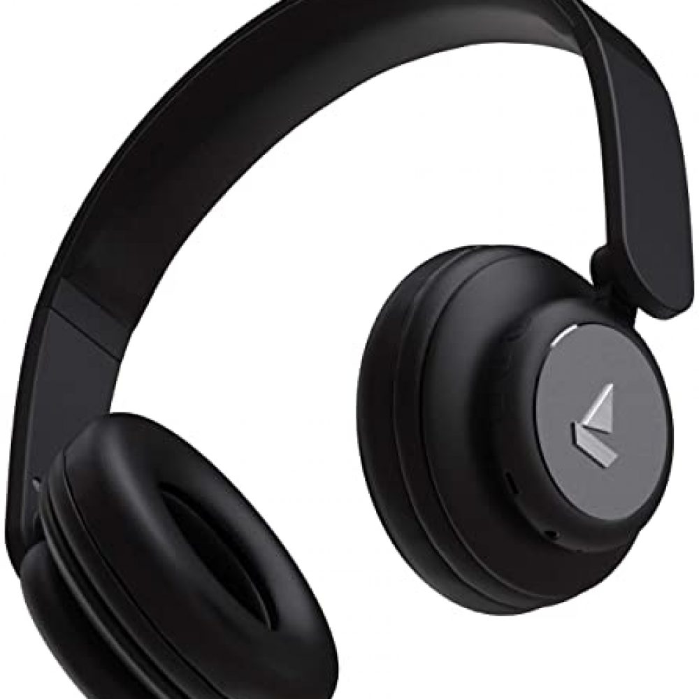 boAt Rockerz 450 Bluetooth On-Ear Headphone with Mic(Luscious Black)