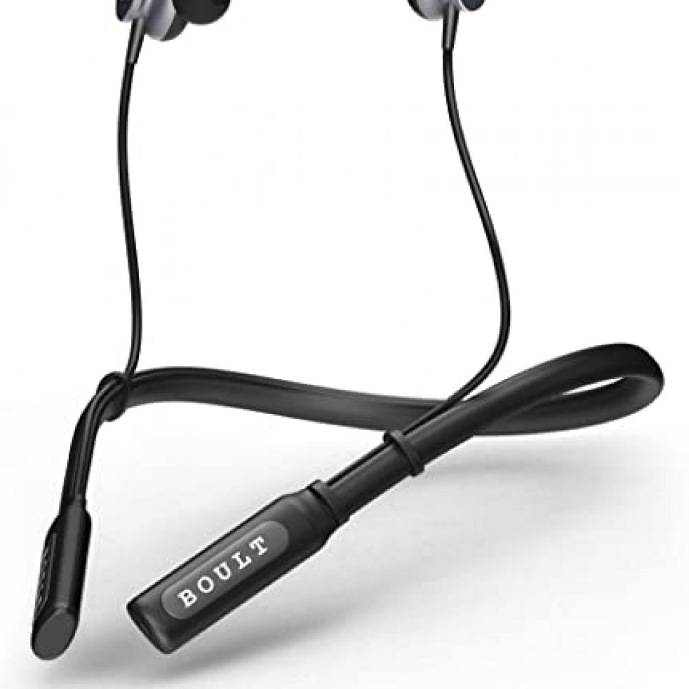 Boult Audio ProBass Curve Bluetooth Neckband, in-Ear Wireless Earphones with 12 Hour Battery Life, Fast Charging & in-Built Mic, IPX5 Sweatproof Headphones (Black)