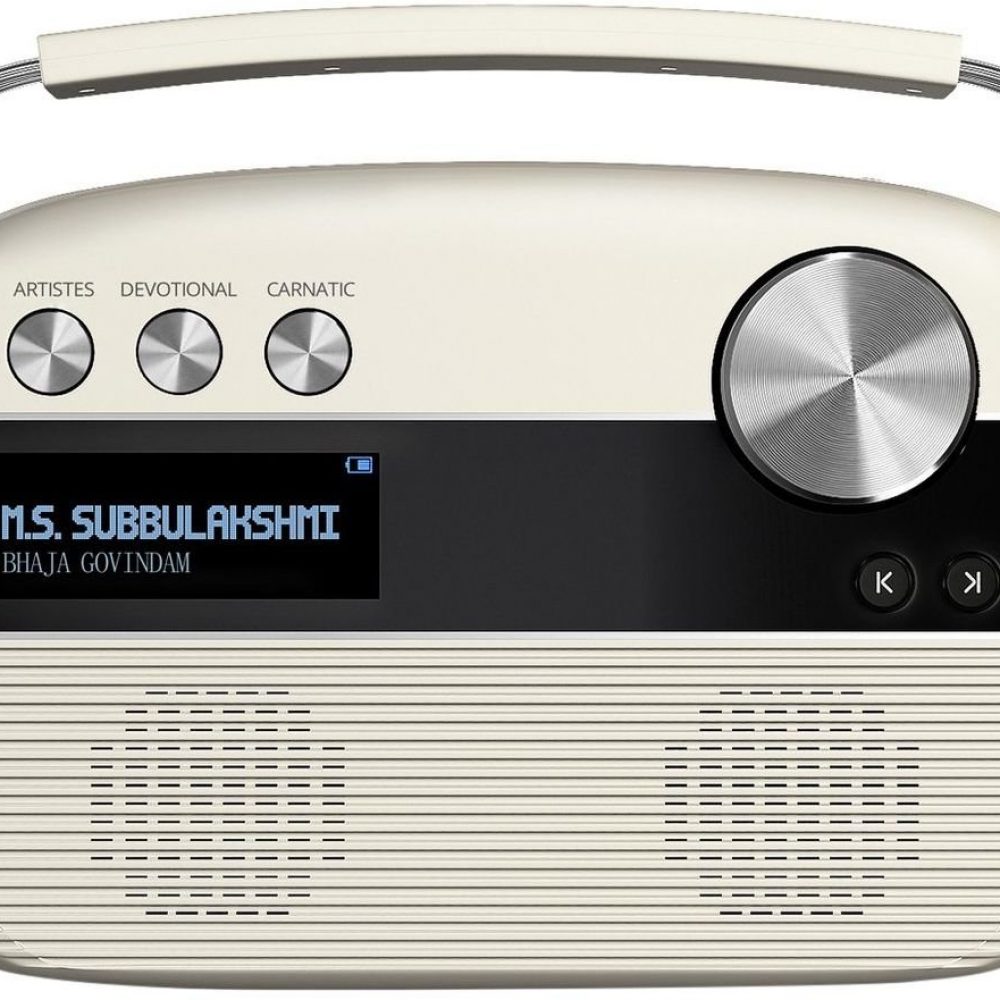 Carvaan Tamil – Portable Music Player with 5000 Preloaded Songs, FM/BT/AUX  (Porcelain White)