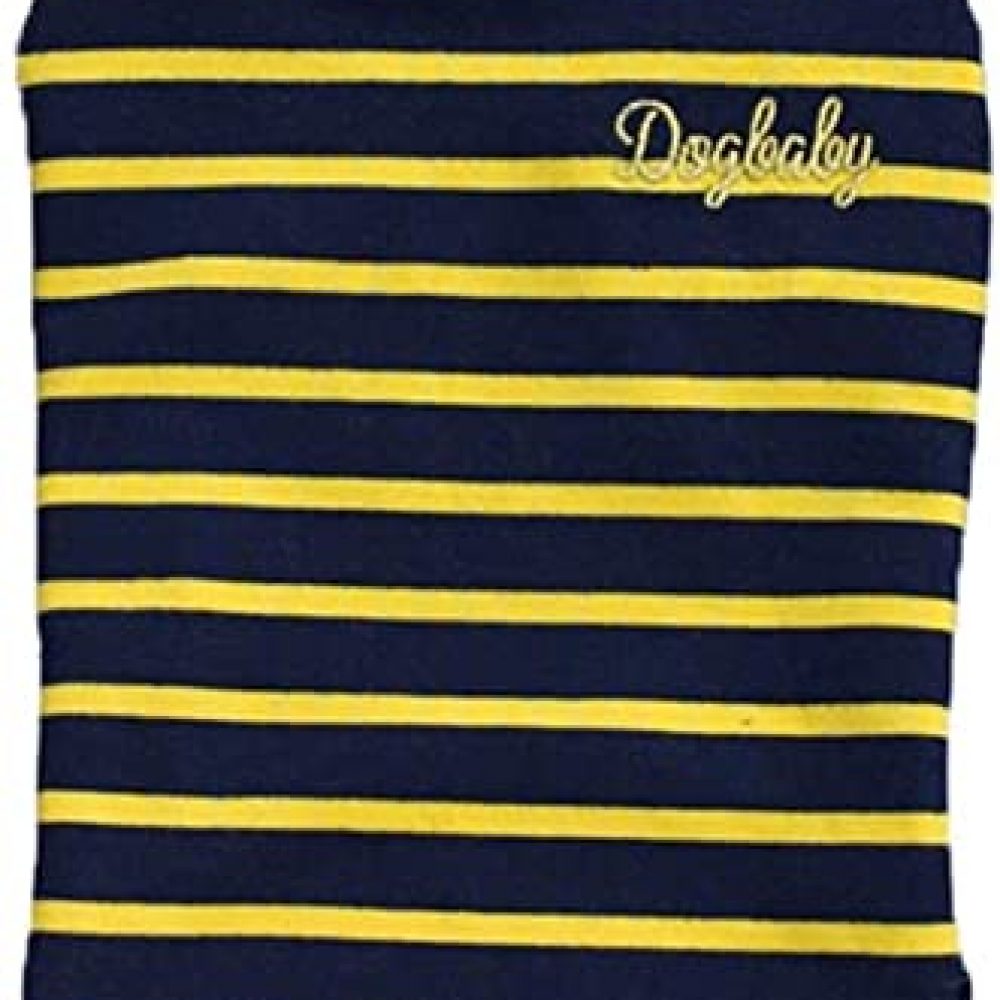 Emily Pets Cotton Striped Round Shirt for cat, Toy Breed Dog & Puppies Black&Yellow (S)