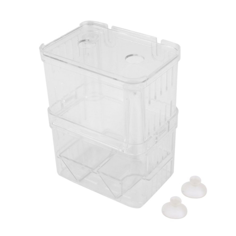 FlikFinz Aquarium Fish Breeding Incubator Floating Hatchery Fry Trap Multi-Function Breeder Box (with 2 Feeding Holes)