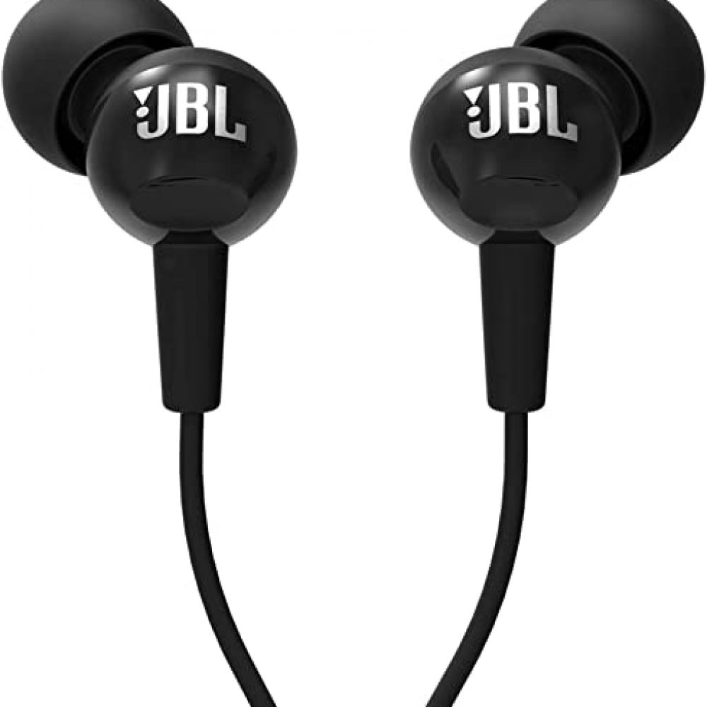 JBL C100SI In-Ear Deep Bass Headphones with Mic (Black)