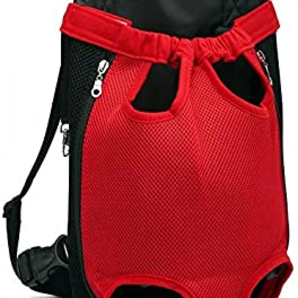 Pets Empire Pet Dog Carrier Backpack Breathable Outdoor Travel Dog Backpack Canvas Legs Out Front Shoulder Bag Pet Bags Pets Durable Shoulder Bag (Small; Chest(Under 30cm), Red)