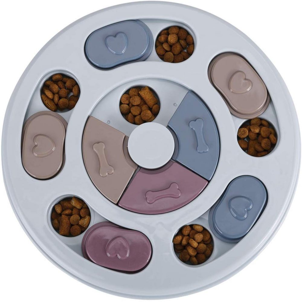 PetVogue Dog Puzzle Toy for Dispensing Treats, Pet Toys Game for Training IQ and Slow Feed, Non-Slip Feeder Bowl Designed for Medium-Large Dogs, Cats