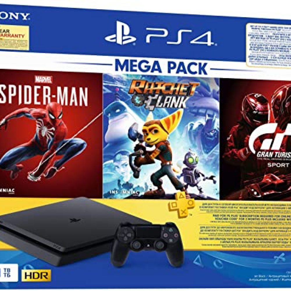 PS4 1TB Slim Bundled with Spider-Man, GTaSport, Ratchet & Clank And PSN 3Month