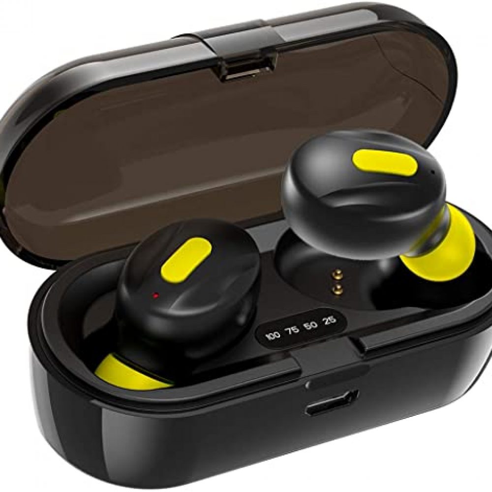 WeCool Moonwalk Mini Earbuds with Magnetic Charging Case IPX5 Wireless Earphones with Digital Battery Indicator for Crisp Sound Bluetooth Earphones for Secure Sports Fit