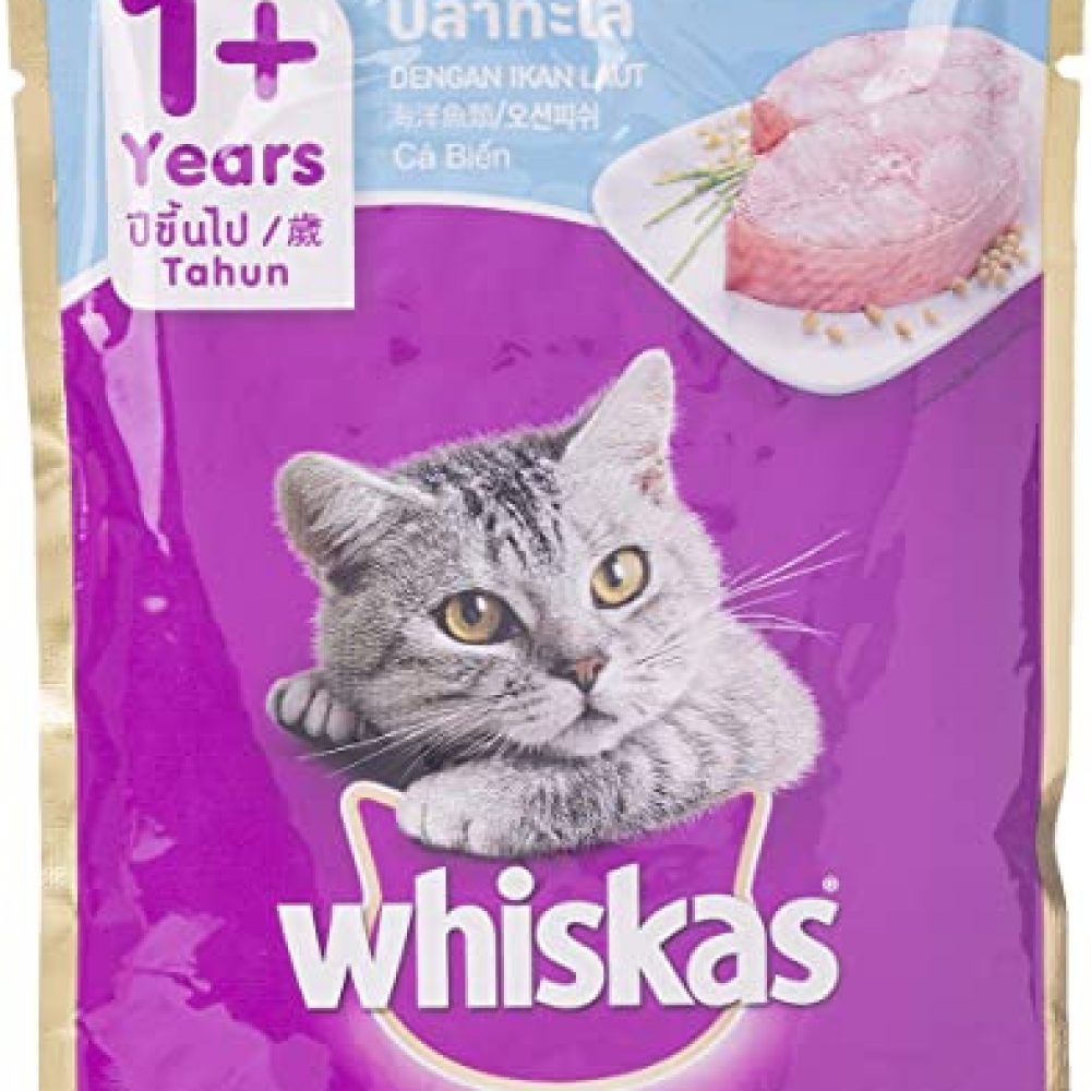 Whiskas Adult (+1 year) Wet Cat Food, Ocean Fish, 24 Pouches (24 x 85g)
