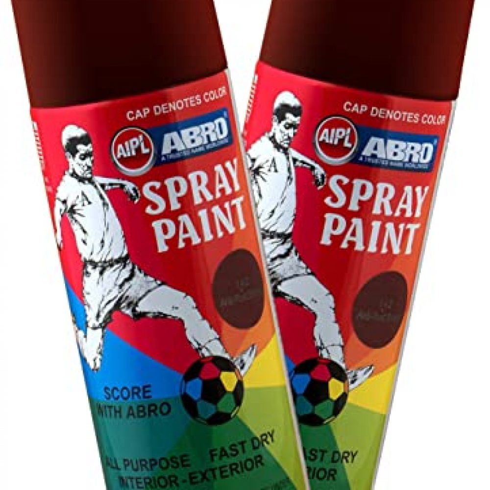 ABRO SP-142 Multipurpose Colour Spray Paint Can for Cars and Bikes (Anti-Rust Brown, 400ml, 2 PCS)