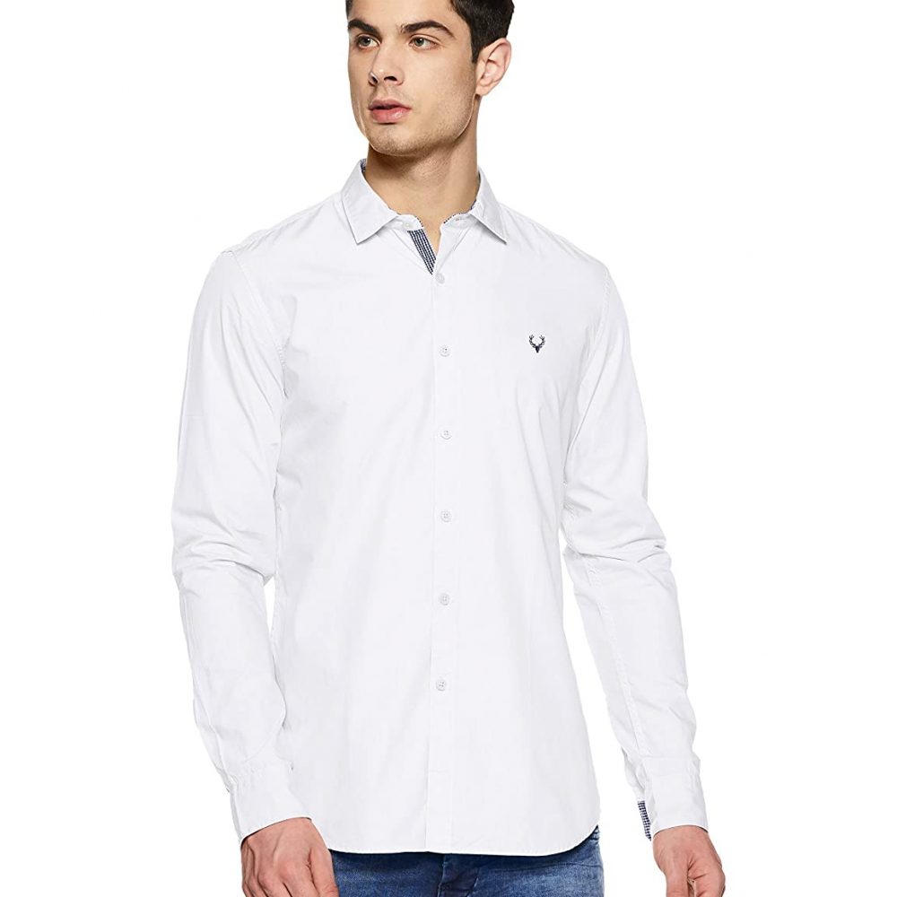 Allen Solly Men’s Plain Slim Fit Casual Shirt