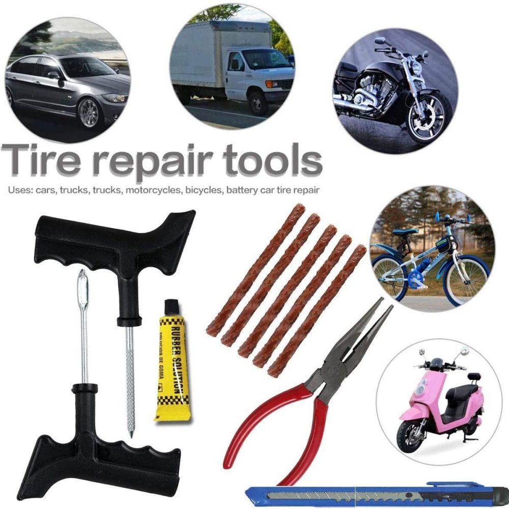amiciAuto Tubeless Tyre Puncture Repair Tools Kit