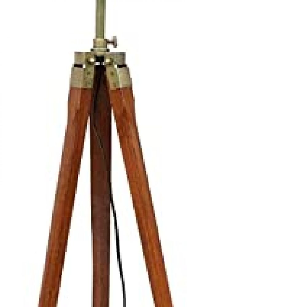 Antiques Art Metal And Wood Floor Lamp, Brown