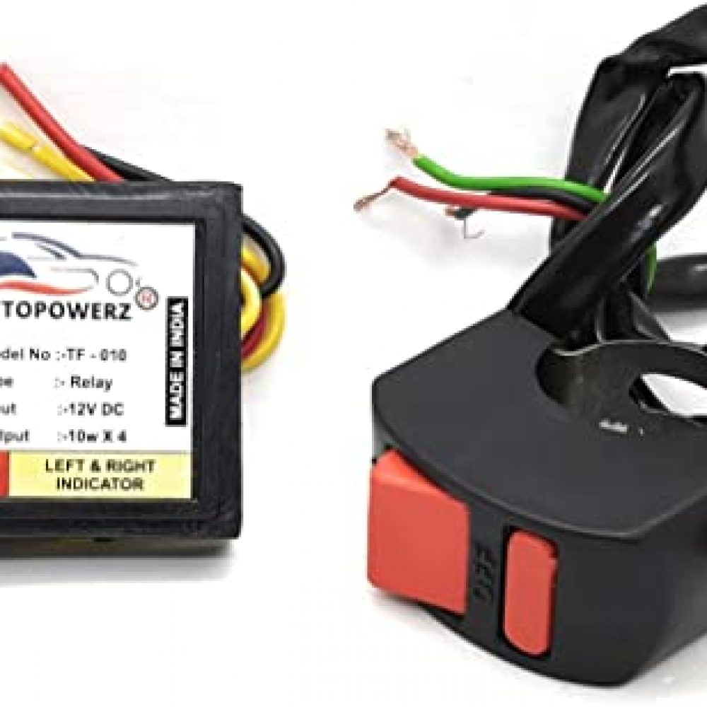 AUTOPOWERZ® Universal for Bike Hazard Flasher, Waterproof 16 Patterns Flasher Relay for LED/Bulb Indicators (Flasher & Switch)