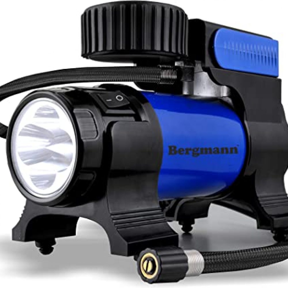 Bergmann Typhoon Heavy Duty Metal Car Tyre Inflator (Blue)
