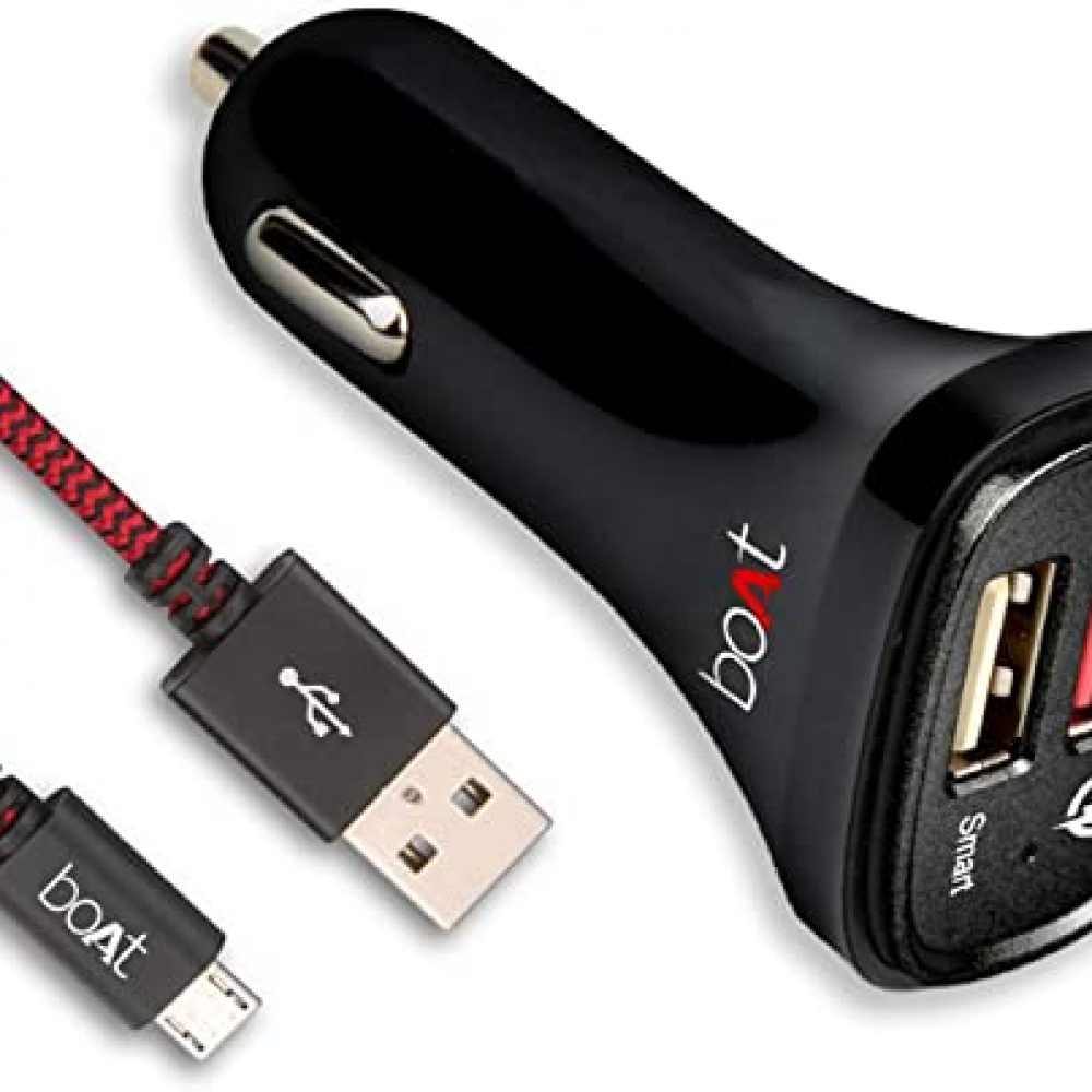 boAt Micro USB 55 Tangle-Free Cable with 3A Fast Charging & 480mbps Data Transmission(Black)