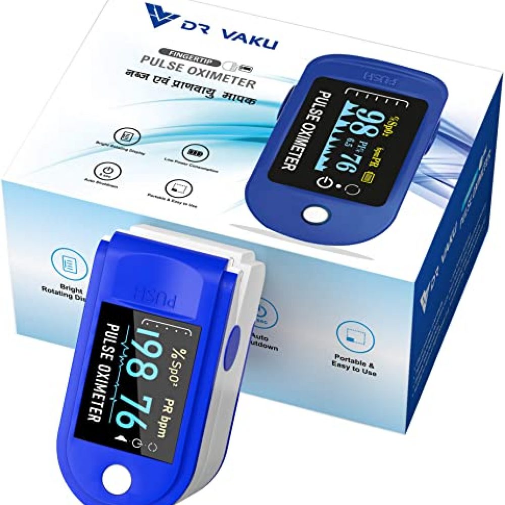 DR VAKU® Swadesi Pulse Oximeter Fingertip, Blood Oxygen Saturation Monitor Fingertip, Blood Oxygen Meter Finger Oximeter Finger with Pulse, O2 Monitor Finger for Oxygen