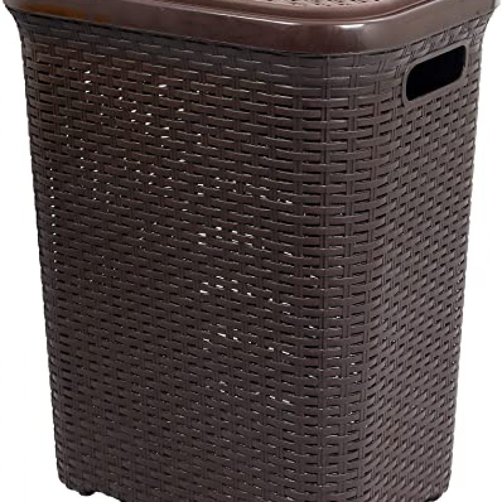 Esquire Laundry Basket BROWN, 50 Ltr Capacity
