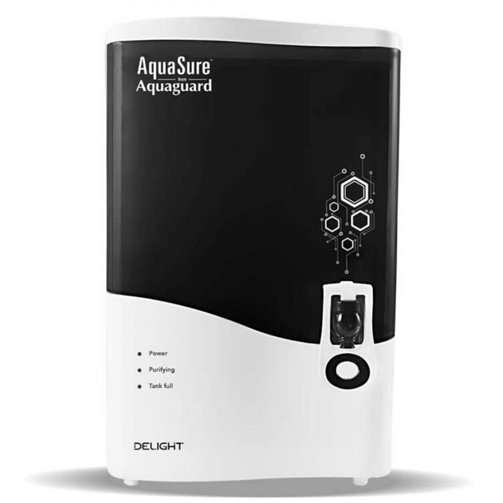 Eureka Forbes AquaSure from Aquaguard Delight (RO+UV+MTDS) 7L water purifier,6 stages of purification (White)