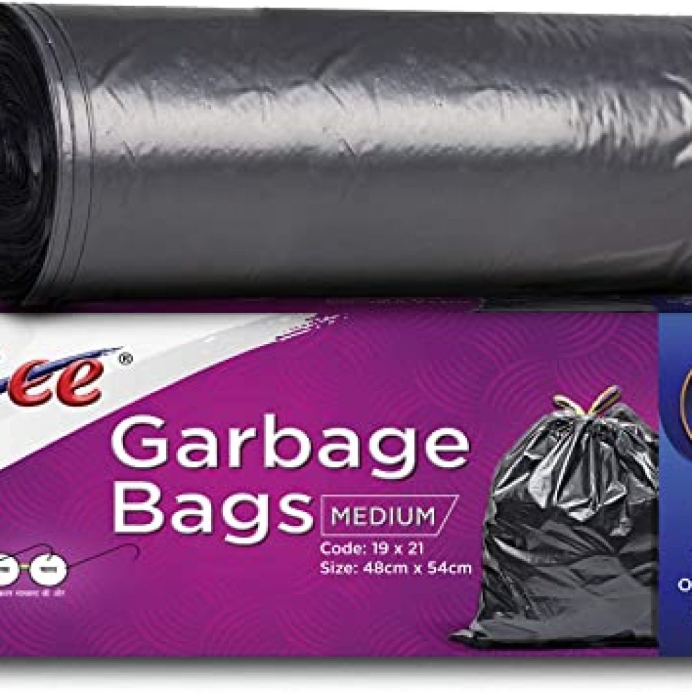 Ezee Plastic Garbage Bag – 19X21 Inch, 90 Piece,medium, Black, 3 Piece