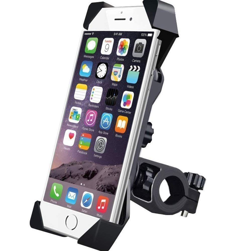 HUMBLE Universal 360 Degree Adjustable Mobile Phone Holder for Bicycle | Bike | Motorcycle | Ideal for Maps | Navigation | Charging – Black
