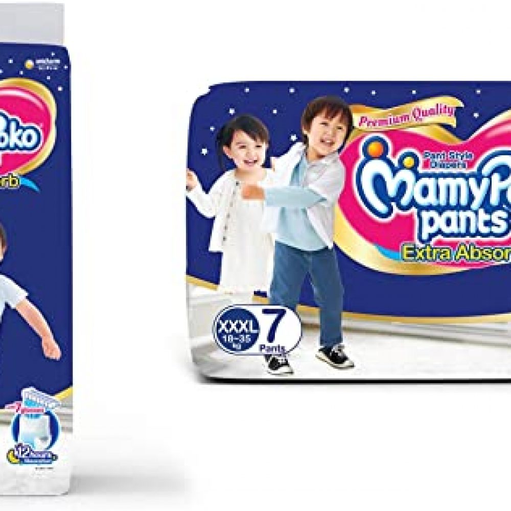 MamyPoko Pants Extra Absorb Diapers, XXXL (Pack of 7) & XXX-Large (24 Count)