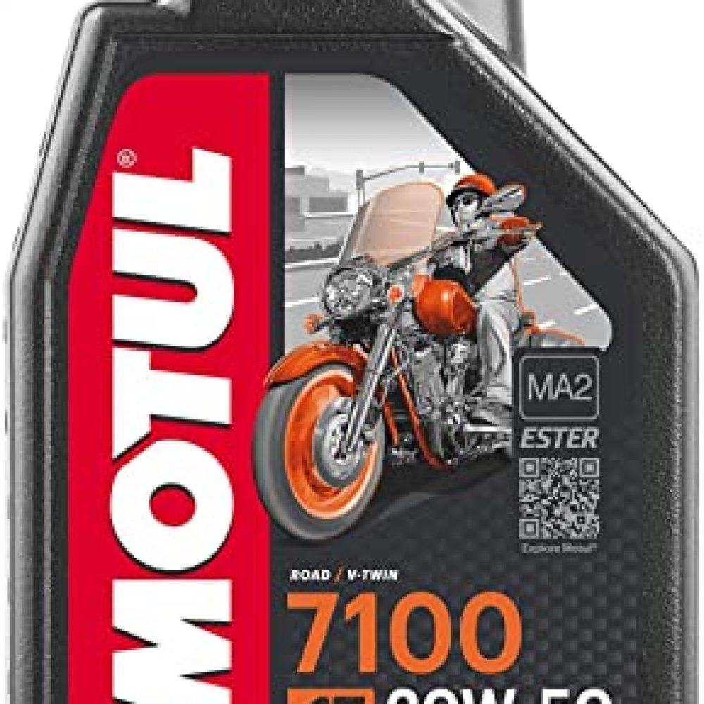 Motul 104103 7100 4T Fully Synthetic 20W-50 Petrol Engine Oil for Bikes (1 L)
