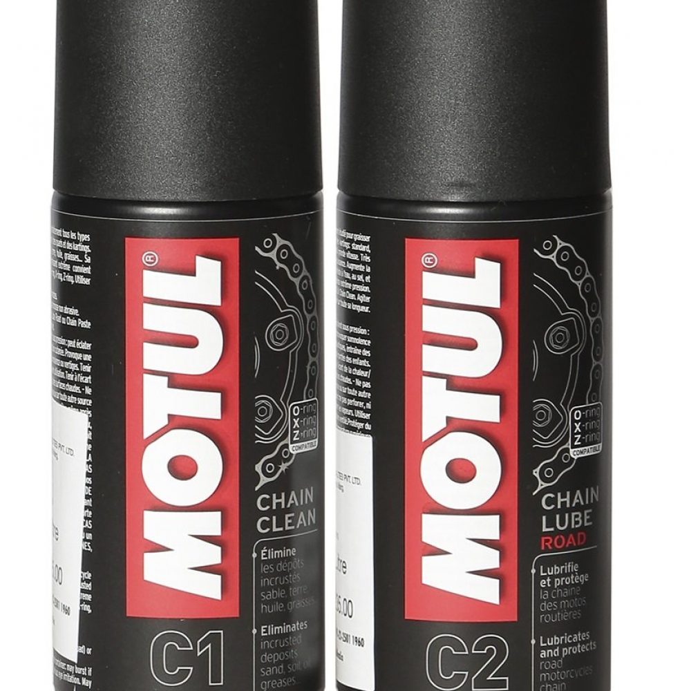 Motul Combo of C2 Chain Lube (150 ml) and C1 Chain Clean for All Bikes (150 ml) (LBCH001)