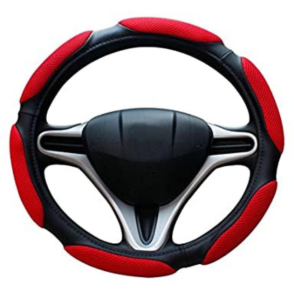 Nikavi NKVSWCSR Steering Wheel Covers (Red)