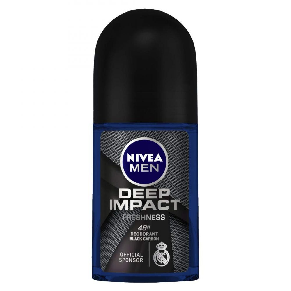 NIVEA Men Deodorant Roll On, Deep Impact Freshness, 48 h Anti Perspirant Freshness, 50 ml