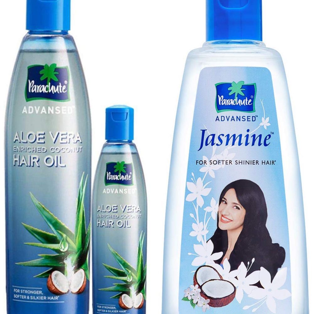 Parachute Advansed Aloe Vera Enriched Coconut Hair Oil, 250ml (Free 75ml) And Parachute Advansed Jasmine Coconut Hair Oil, 500ml