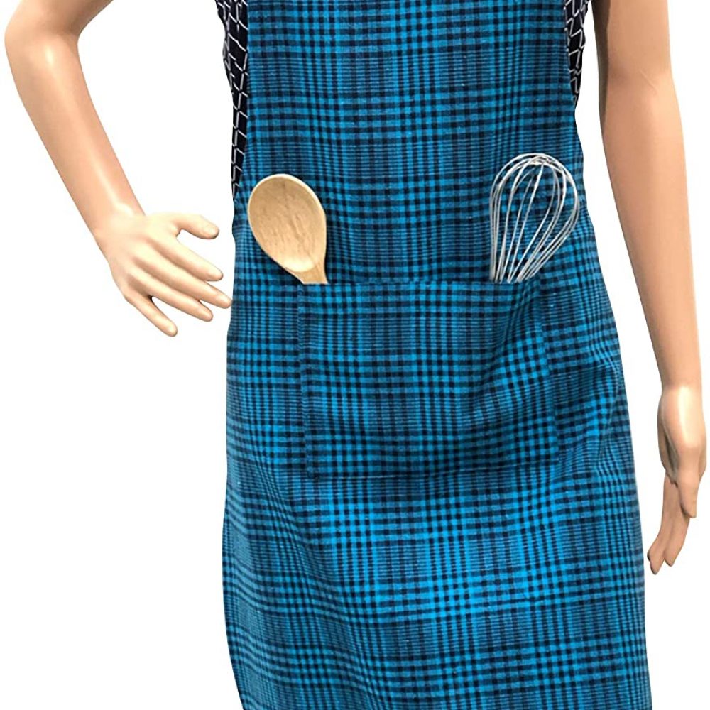 PIXEL HOME © Cotton Apron 100% Cotton with Front Center Pocket with End Random Colour