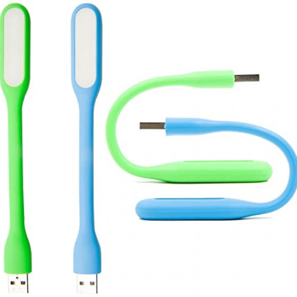 Set of 2 piece Mini USB LED Light Adjust Angle / bendable Portable Flexible USB Light with usb for power bank PC Laptop Notebook Computer keyboard outdoor Energy Saving Gift Night Book Reading Lamp. 2 piece combo pack comes in any two color