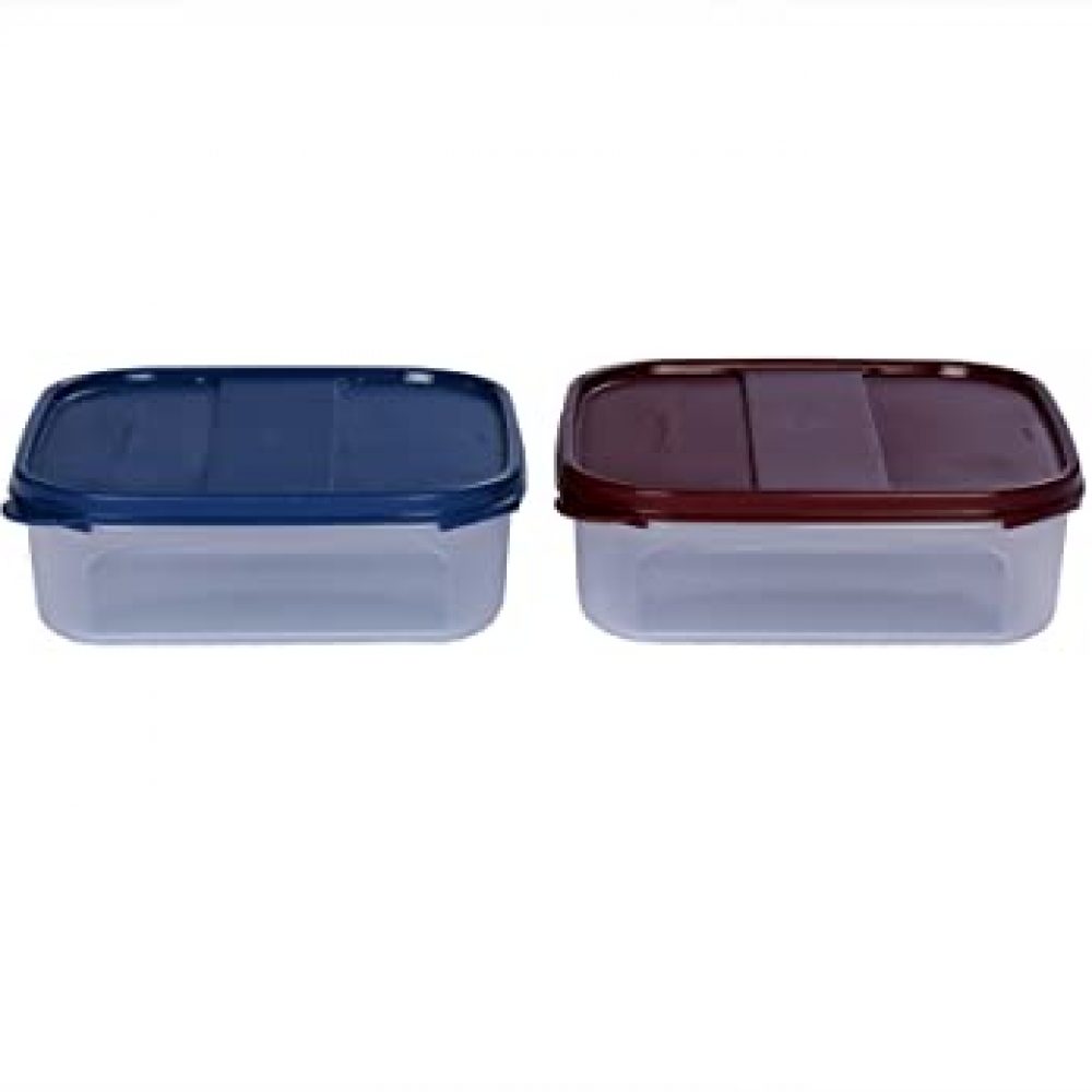Signoraware Modular Square Container Set, 1.2 Litres, Set of 2, Multicolour