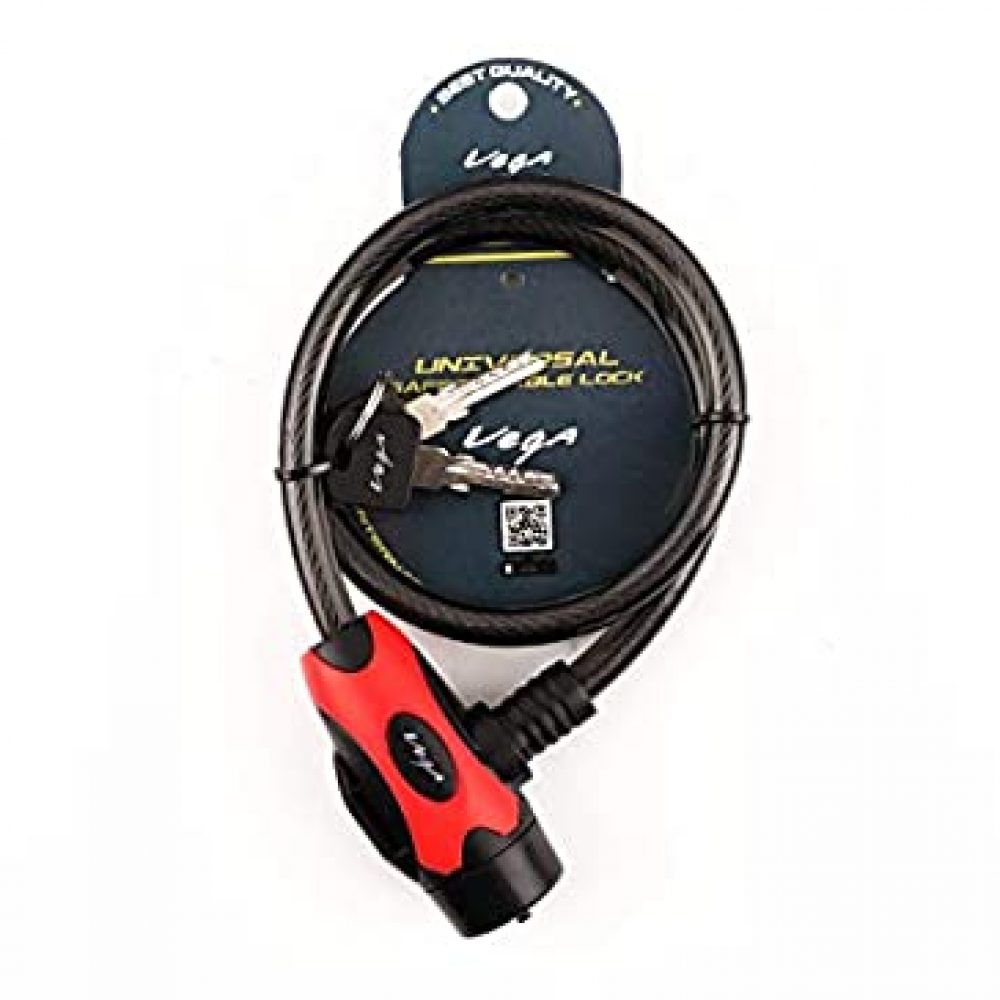 Vega Safety Cable Lock Dull Black Red