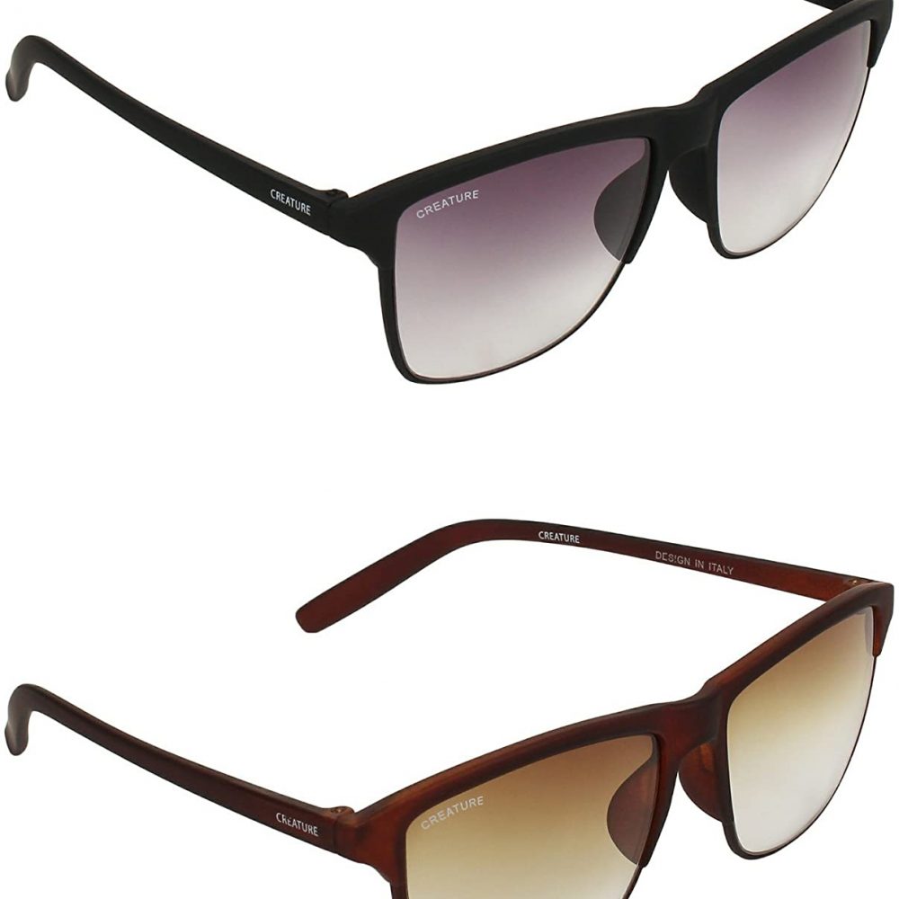 Creature Black & Green Sunglasses Combo with UV Protection (Lens-Black & Green||Frame-Black & Green||SUN-001-003)