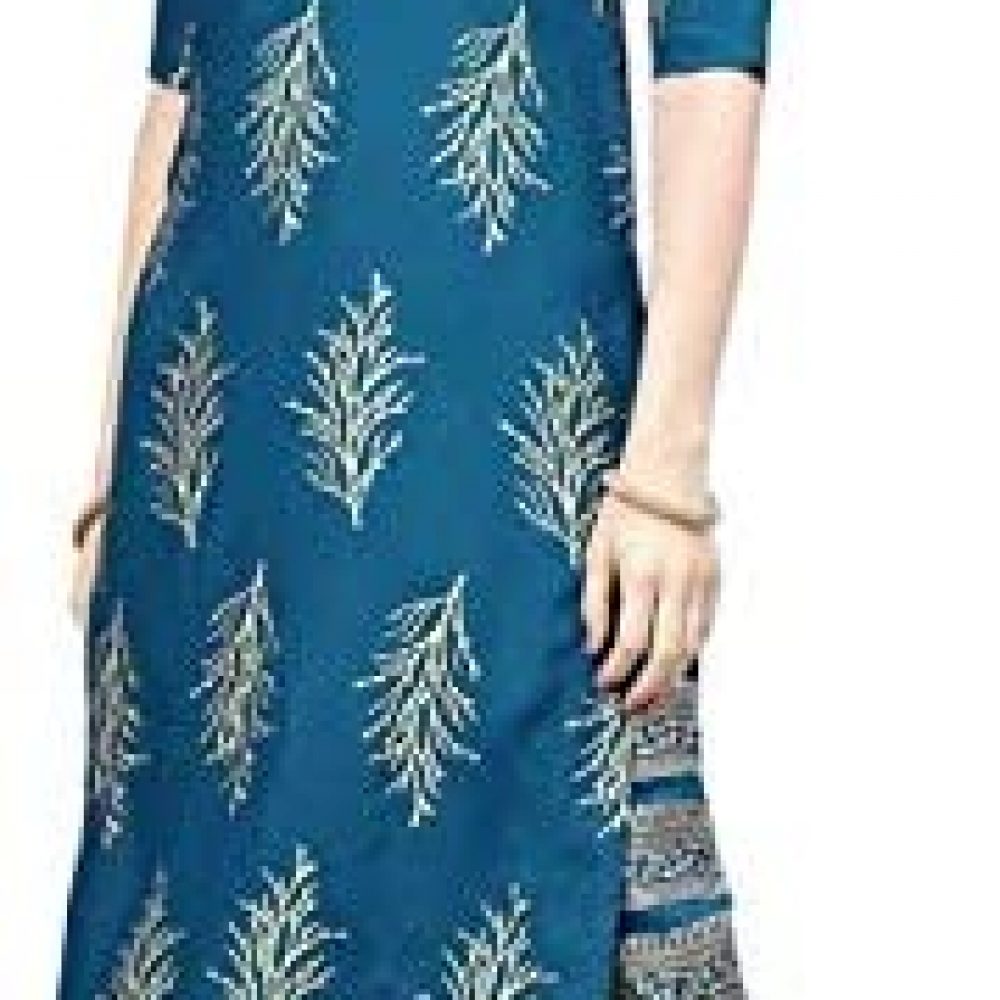 Star Fashions Women’s Rayon A-Line Kurta & Palazzo/Ladies Kurta & Palazzo/Kurta & Palazzo Set/Kurti & Palazzo/Block Print Kurti & Palazzo
