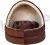 Hiputee Soft Velvet Cave House for Cats Little Dogs & Pets (Small, Brown-Cream)