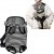 Kraptick Pet Kangaroo Pouch; Front/Back Carrier; Pet Backpack Carrier with Wide Straps Shoulder Pads, Adjustable Legs Out (Black & White Canvas, XL)