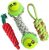 Pet Needs Combo of 3 Durable Pet Teeth Cleaning Chewing Biting Knotted Small Puppy Toys -100% Natural & Safe Cotton (Color May Vary)